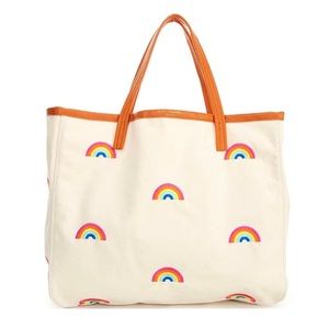 Kurt Geiger London Large Rainbow Canvas Tote Bag - New
